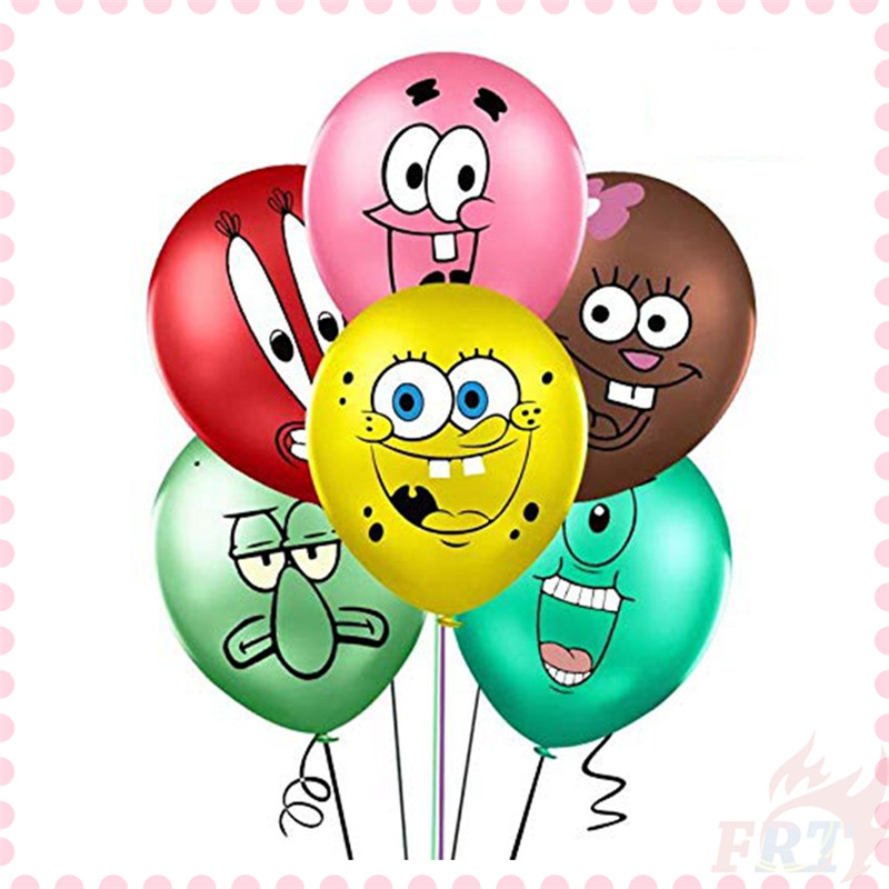 Bong bóng cao su trang trí hoạ tiết hoạt hình cậu bé bọt biển dùng để tô điểm cho các bữa tiệc