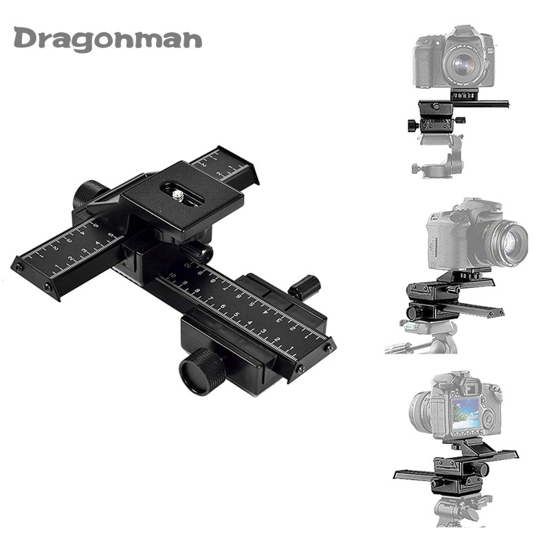 Aluminum 4 Way Macro Focusing Rail Slider with 1/4 Screw for Canon Nikon Olympus Camera