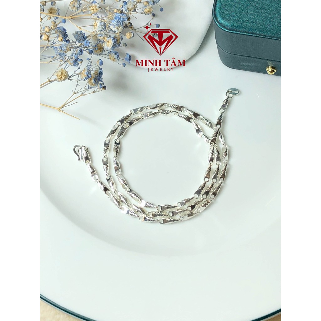 Dây chuyền nam bạc Minh Tâm Jewelry dây mưa cắt phay bạc ta