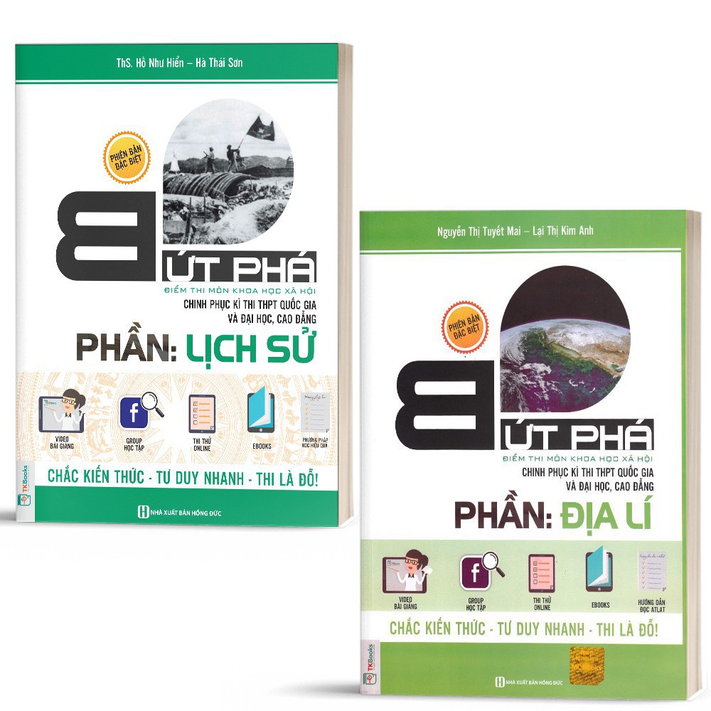 Sách MCBooks - Combo Bứt Phá Điểm Thi Môn Khoa Học Xã Hội: Phần Lịch Sử + Phần Địa Lý (2 cuốn)