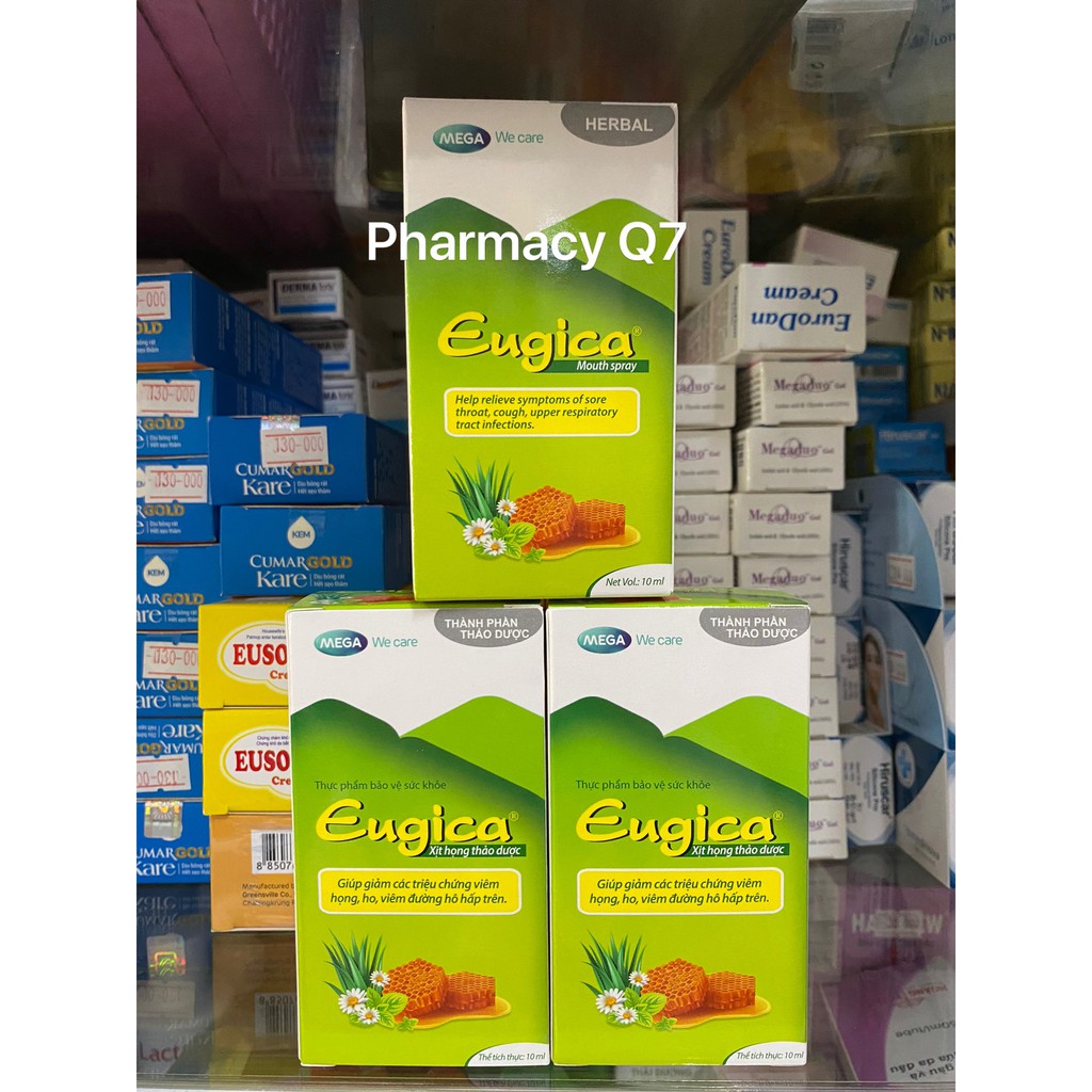 XỊT HỌNG THẢO DƯỢC EUGICA CHAI 10ML Eugica xịt họng Eugica xit hong
