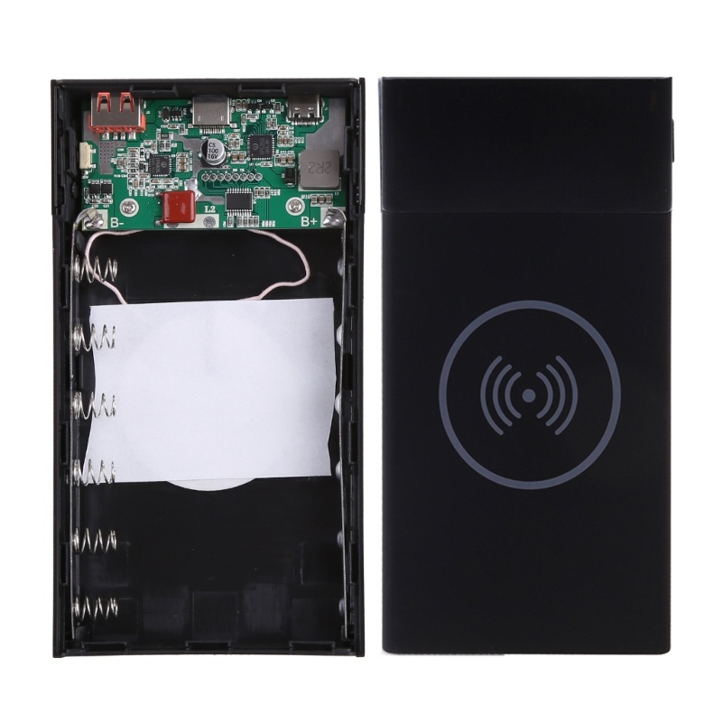 Hộp Sạc Không Dây Qi QC3.0 USB Type C PD Cho IOR 6x 18650 DIY 6x 18650