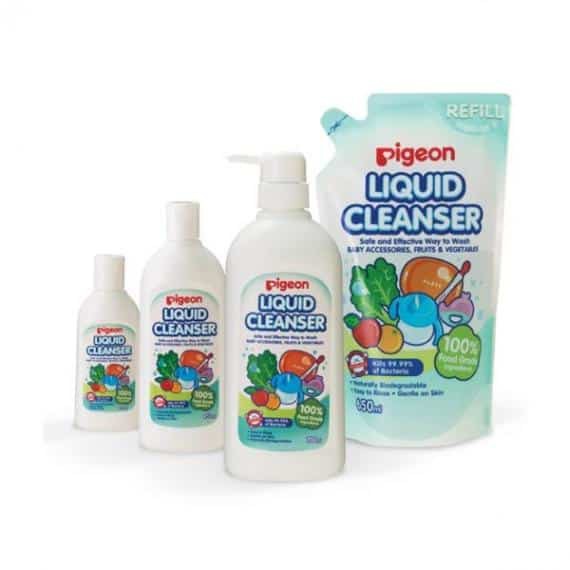 Nước rửa bình sữa Pigeon - dung dịch súc rửa bình sữa và rau củ quả an toàn cho bé (nhập khẩu chính hãng)