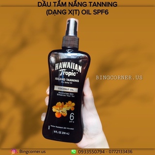 Dầu tắm nắng & bảo vệ da Hawaiian Tropic Tanning Dry Spray Oil SPF 6