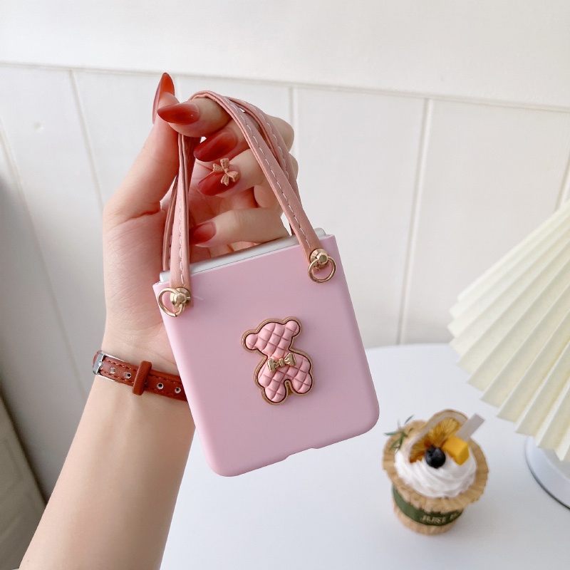 Ốp Điện Thoại PC Cứng Chống Sốc Hình Gấu Dễ Thương Cho Samsung Galaxy Z Flip 4 5G Samsung Zflip 3