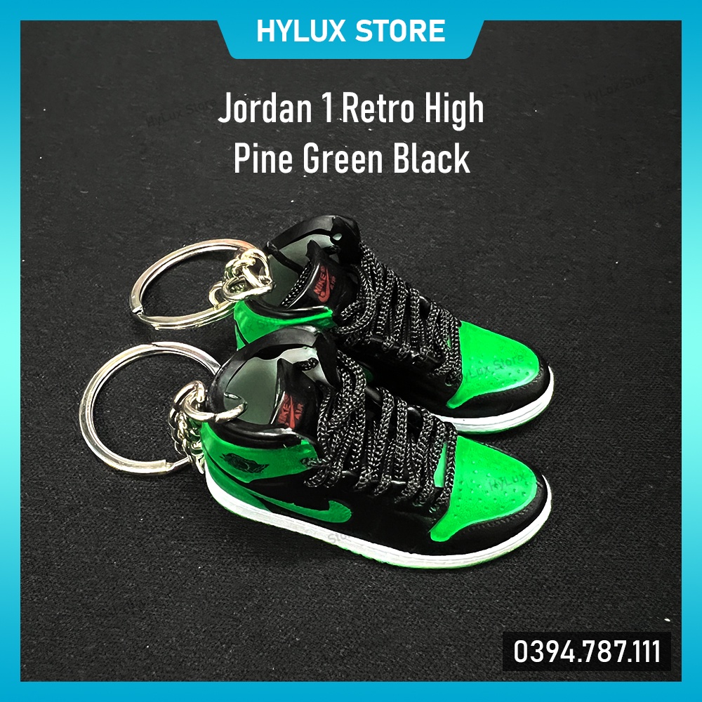 Móc khóa giày 3D Jordan 1 Retro High Pine Green Black cao cấp