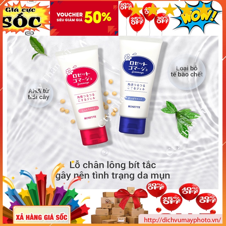 Tẩy Tế Bào Chết Nhật Bản Rosette Gommage 120g Chiết Xuất Từ Thiên Nhiên hàng nhập khẩu chất lượng