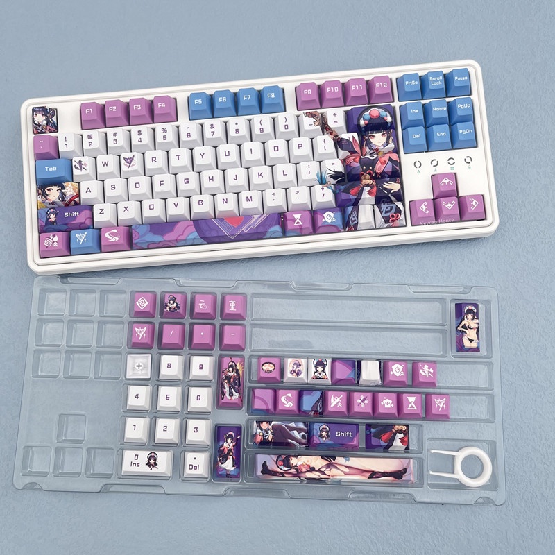 128 phím Yun Jin Keycap Cherry Profile Genshin Impact Theme Anime PBT Dye Sub Bàn phím cơ học Keycap