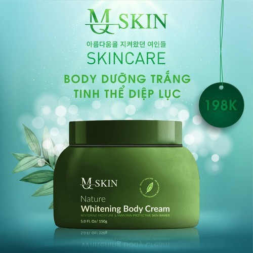 KEM BODY TINH THỂ DIỆP LỤC NATURE WHITENING BODY CREAM MQSKIN 150G HÀN QUỐC