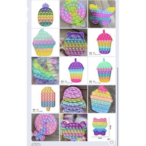 Pop it cầu vồng hình thù nghộ nghĩnh