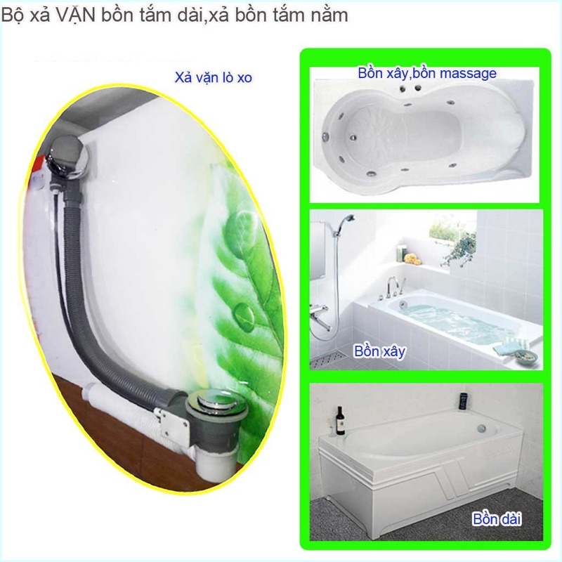 Bộ xả vặn bồn tắm nằm cao cấp bảo hành 1 năm