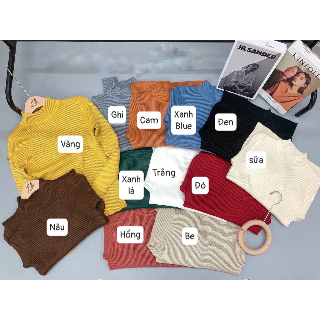 Áo len tăm nữ mềm mại co giãn, áo giữ nhiệt cổ 3 phân nhiều màu dễ phối đồ - Almaz Fashion
