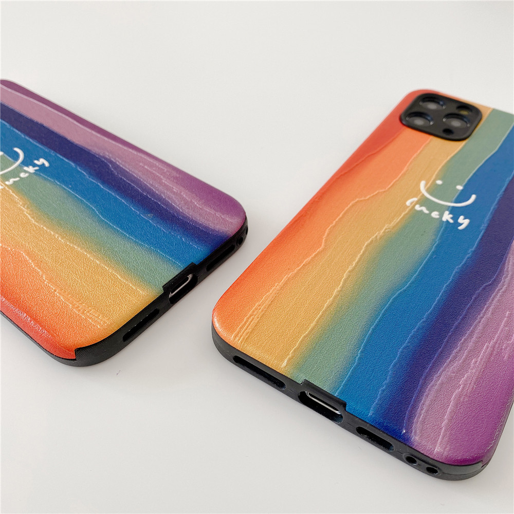 Ốp Lưng Họa Tiết Mặt Cười Cầu Vồng Thời Trang Cho Iphone 11 Pro Max X Xs Xr Xsmax Se 2020 7 8 Plus | BigBuy360 - bigbuy360.vn