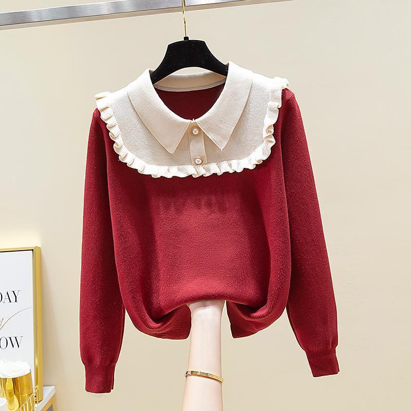 Áo Sweater Dệt Kim Dáng Rộng Thời Trang Thu Đông Dành Cho Nữ