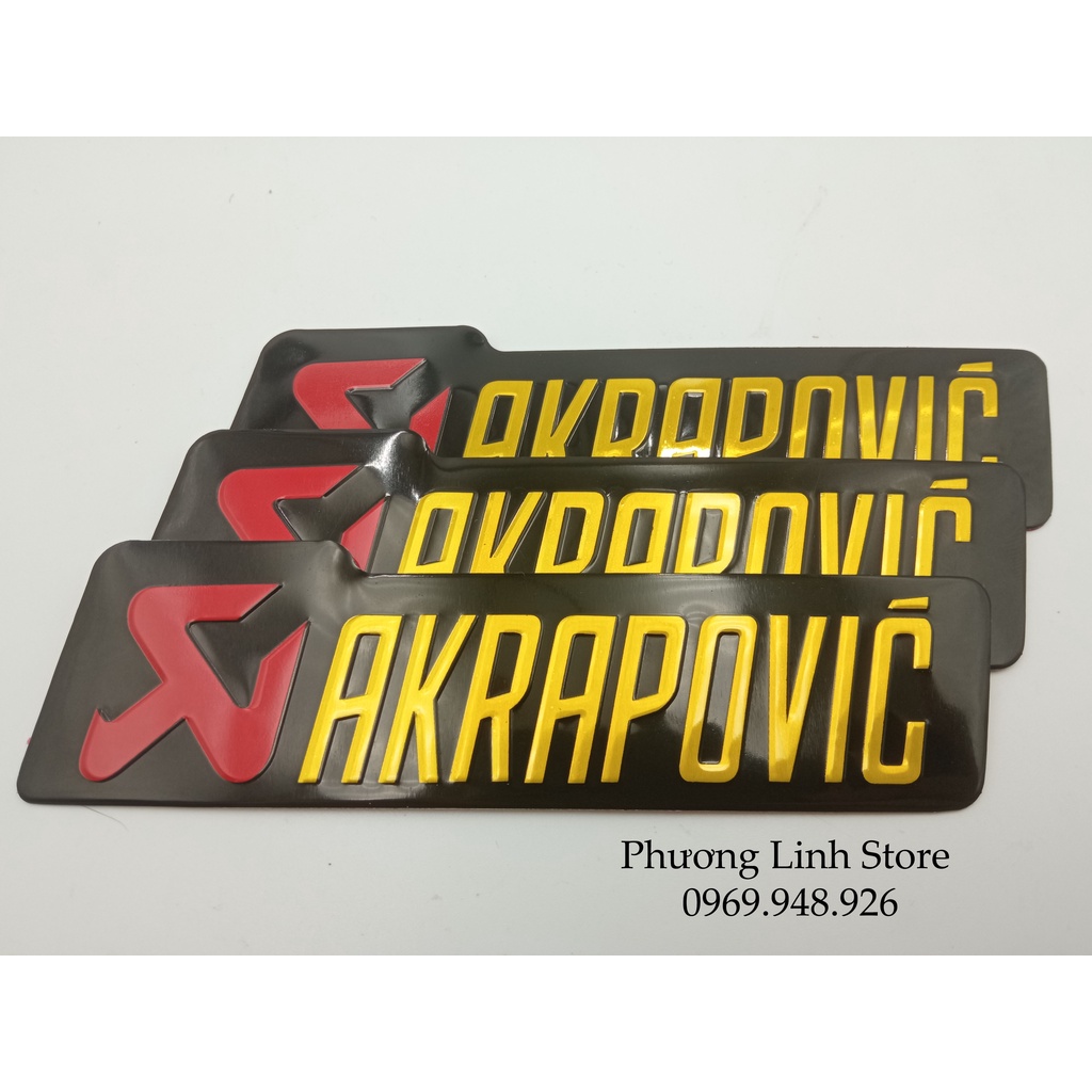Tem dán pô xe decal dán pô xe máy Akrapovic dài size lớn