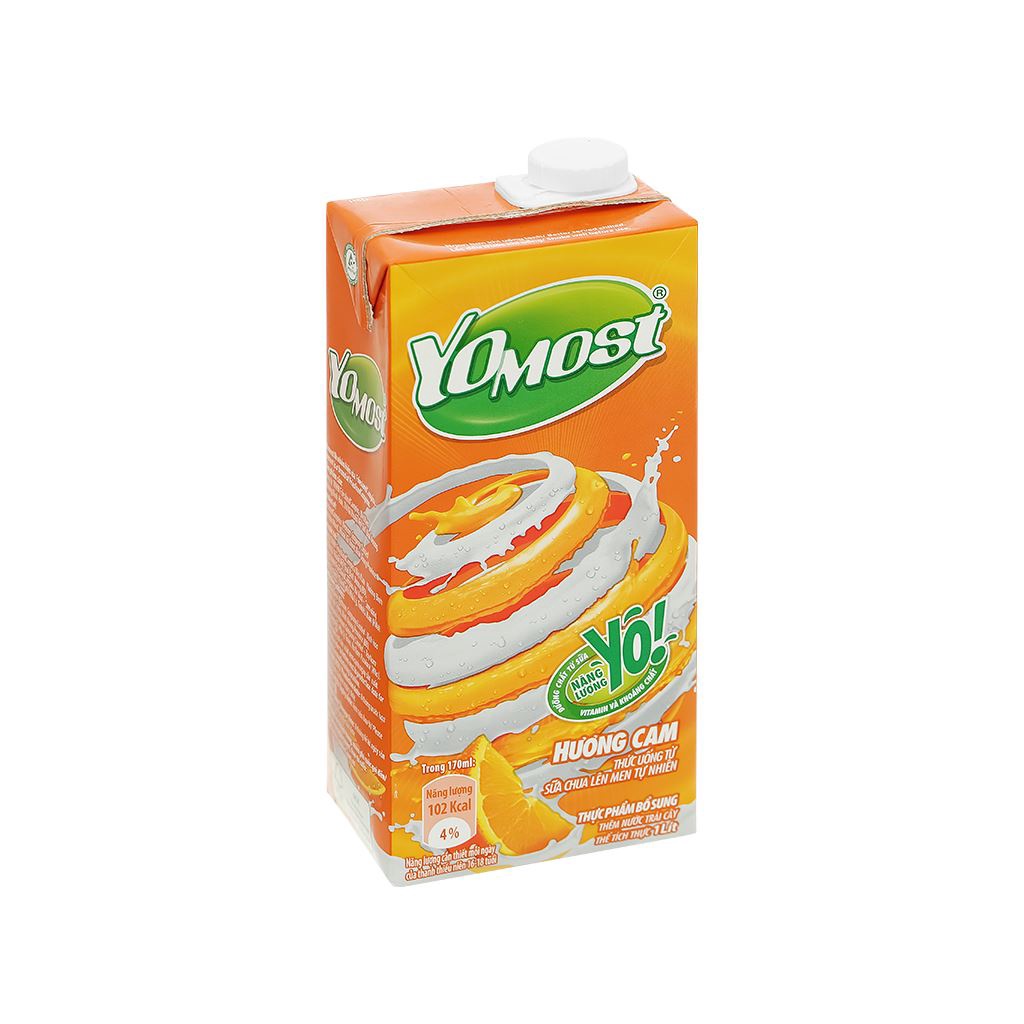 Thùng 48 hộp sữa chua uống YoMost hương cam/dâu 170ml