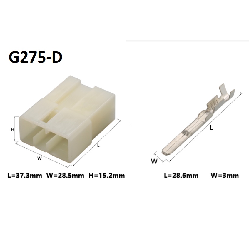 G275-Giắc cắm nối ô tô vỏ bọc trắng 7 lỗ 3mm