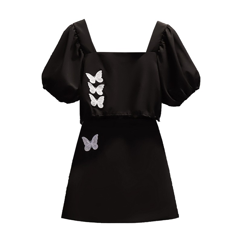 🌸Hàng Order🌸 Sét Bigsize Áo Thêu Bướm Bo Chun Tay Bồng Kết Hợp Chân Váy Chữ A Trẻ Trung Tiểu Thư🌸Hàng Quảng Châu | BigBuy360 - bigbuy360.vn