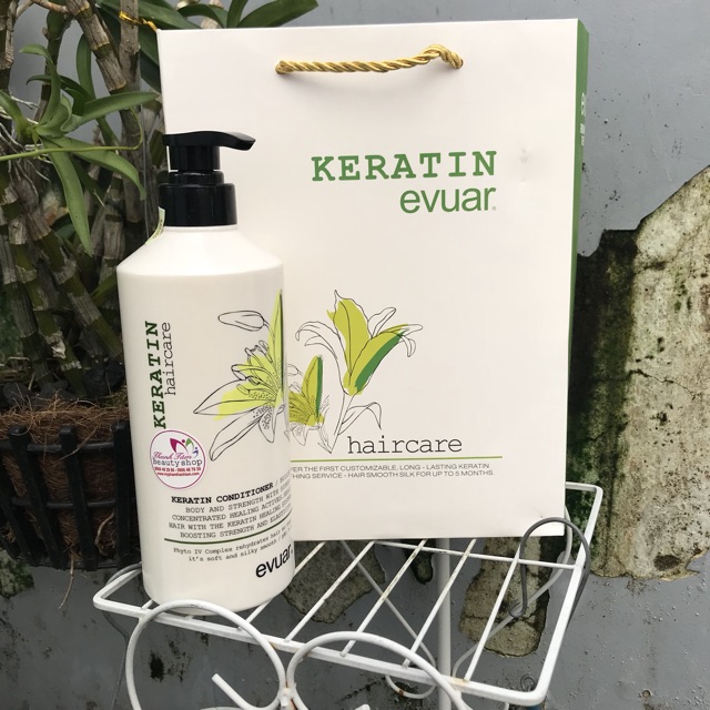 Dầu xả cao cấp cực mềm mượt tóc Keratin Evuar Conditioner 758ml