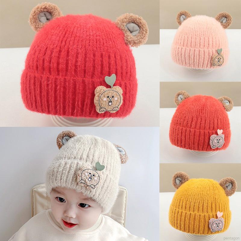 Mũ len cotton mềm co giãn giữ ấm cho bé