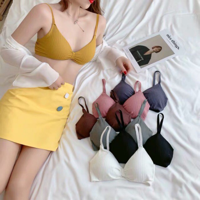 Siêu Đẹp - Áo Bra Gân Nơ Đệm Dày Không Gọng MS308