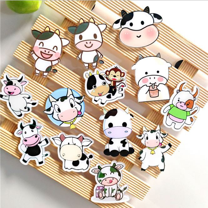 [GIÁ SỈ] Huy hiệu pin cài áo BÒ SỮA - Phụ kiện anime cài áo, cặp, túi vải, ba lô, giầy cực đẹp