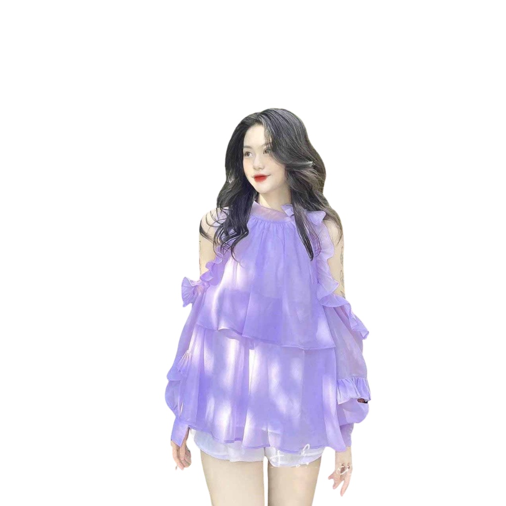 ❤️ SIÊU PHẨM ❤️  ÁO SƠ MI KOREA TRỄ VAI TAY BỒNG DÀI cánh Rơi form thụng NỮ MỚI HÓT