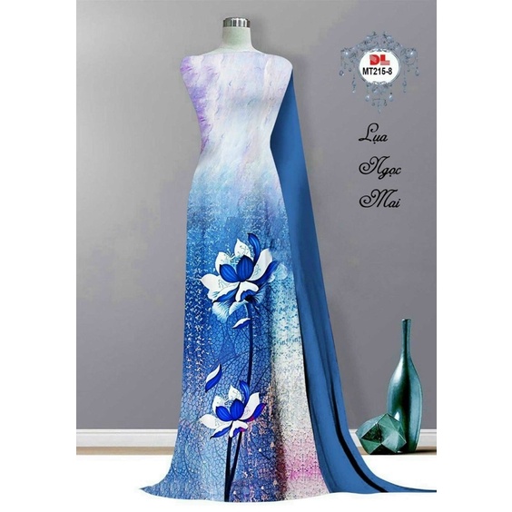Vải áo dài hoa sen