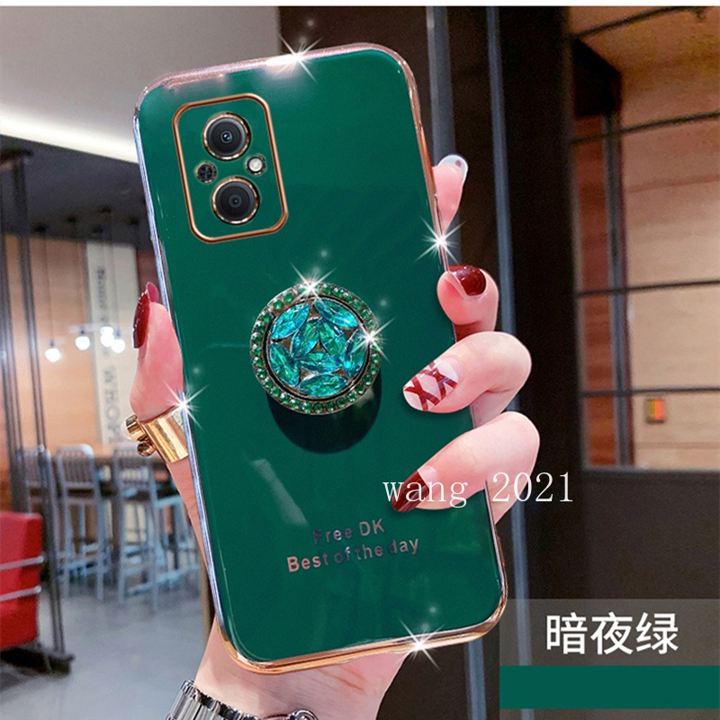 Ốp Điện Thoại Dẻo Mạ Màu Đính Đá Sang Trọng Có Giá Đỡ Cho OPPO Reno8 Z Reno8 Pro 5G 2022