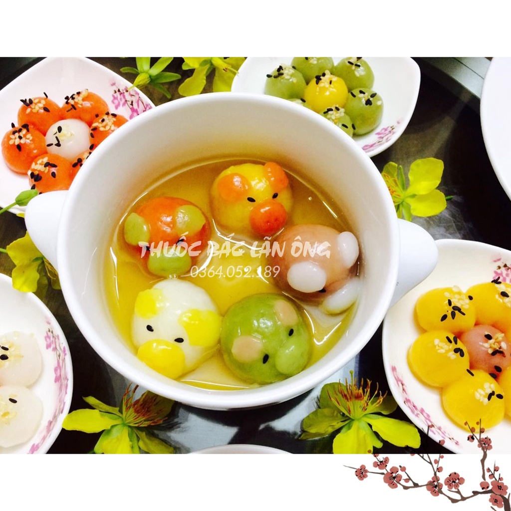Bột dành dành nguyên chất 100g (Bột tạo màu tự nhiên, hạt dành dành, chi tử) - Thuốc Bắc Lãn Ông
