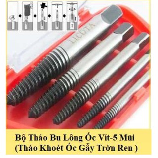 Bộ Tháo Bu Lông Ốc Vít-5 Mũi (Tháo Khoét Ốc Gẫy Trờn Ren ) BO5OCVIT02