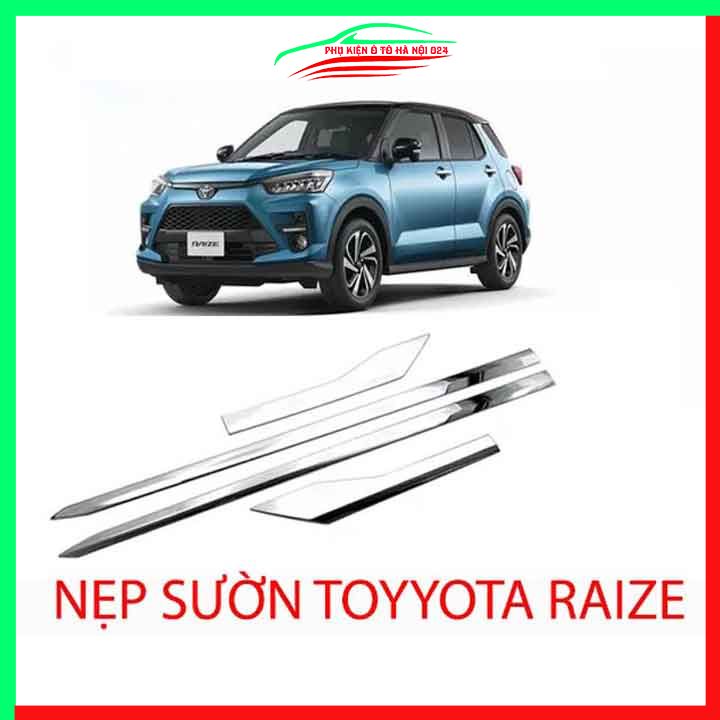 Ốp nẹp sườn Toyota Raize 2021-2022 mạ crom trang trí bảo vệ xe