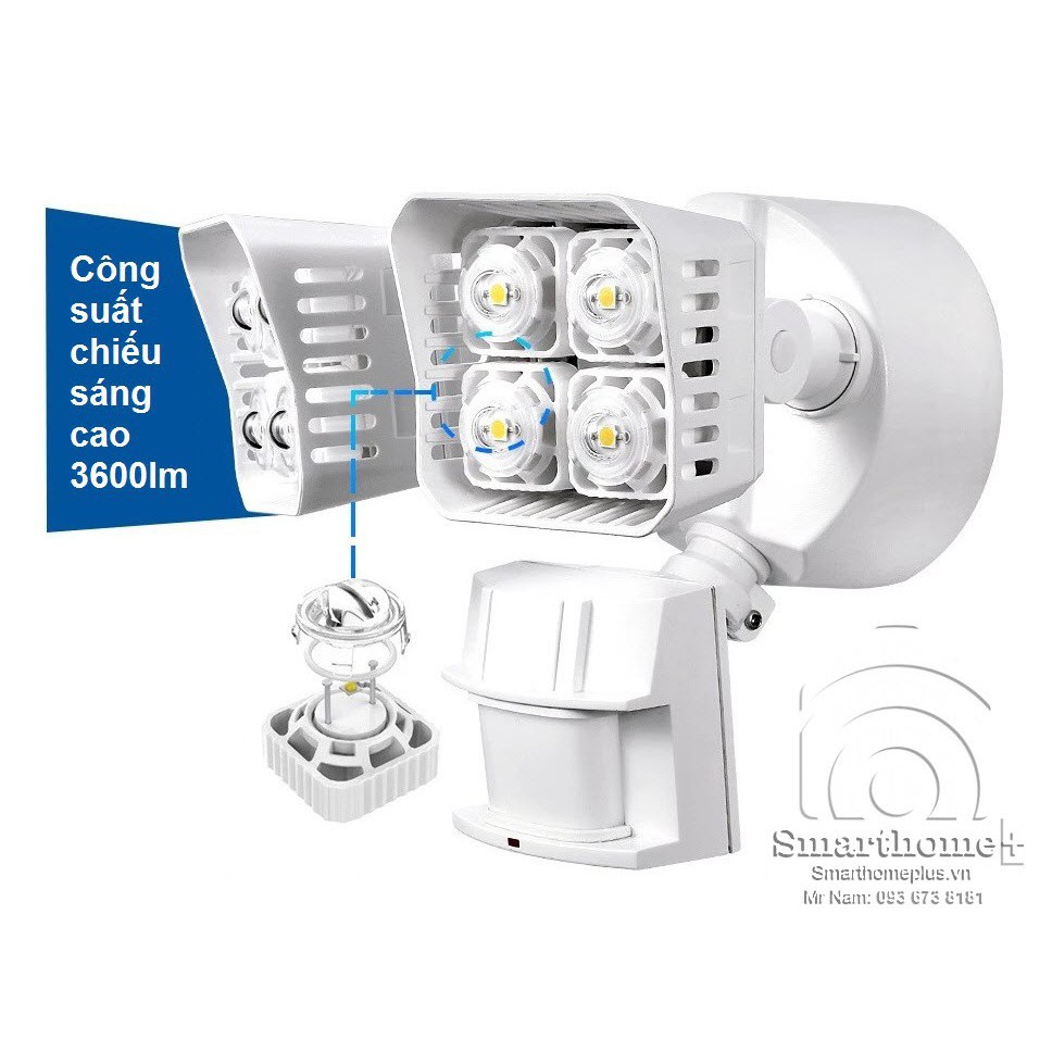 Đèn Pha Led Cảm Ứng Chống Trộm Ngoài Trời 36W JW-36W