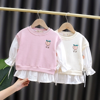Áo Khoác Thun Cotton Tay Dài Thời Trang Xuân Thu 2 Lớp Cho Bé Gái 0-1 Tuổi