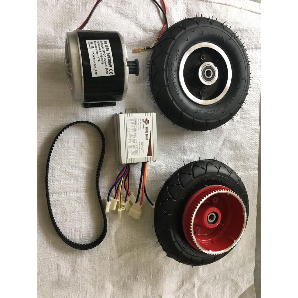 COMBO bộ chế bánh xe điện 8 inh MOTOR 24V-250W