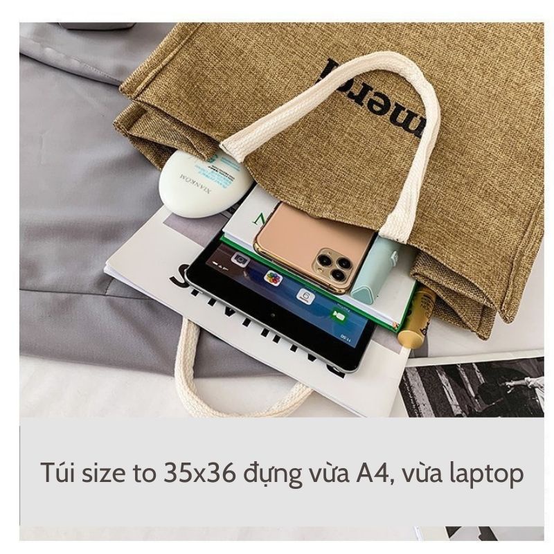 Túi xách nữ cói Merci bản to cầm tay phong cách vintage đi biển siêu xinh JUMITO SF339