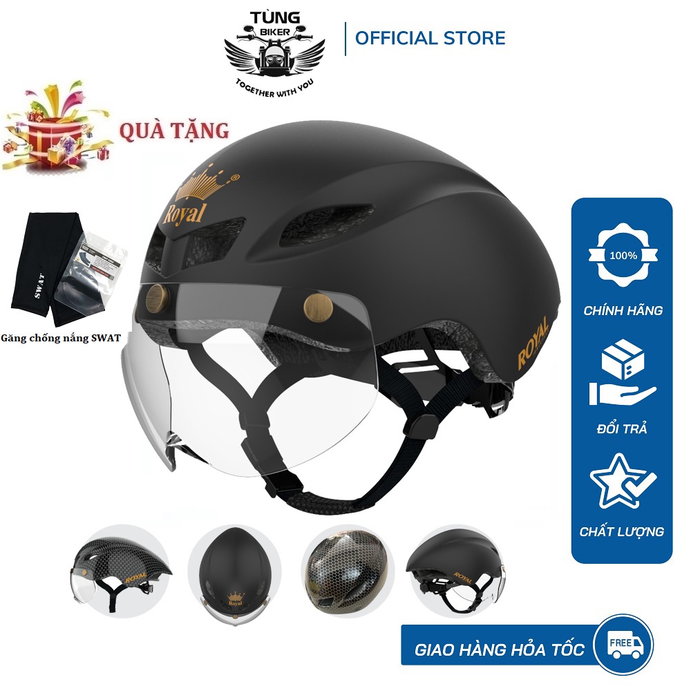 Mũ Xe Đạp Royal MD16 Đuôi Nhọn Bảo Hành 12 Tháng (Tặng Găng Chống Nắng SWAT)