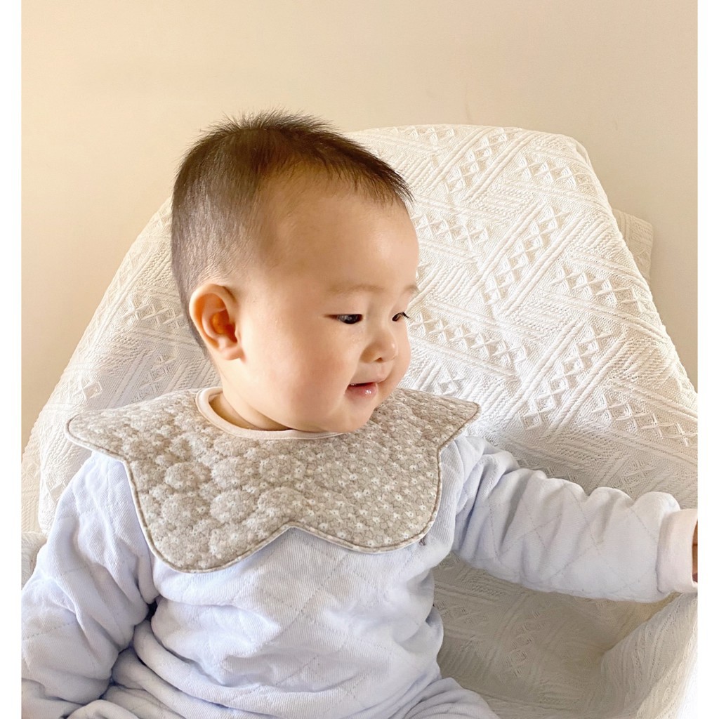 Yếm Ăn Cotton Chống Thấm Nước Xoay 360 Độ Cho Bé