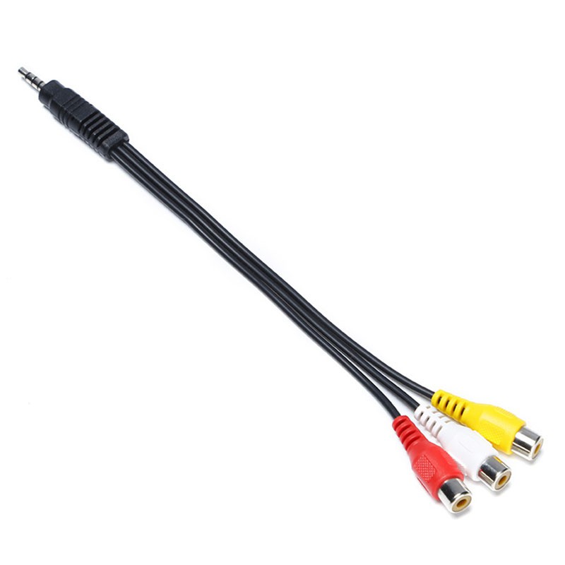 Cáp âm thanh 3.5 mm-3 Rca 4 cực dài 15cm cho Tv Box Dvd Cd
