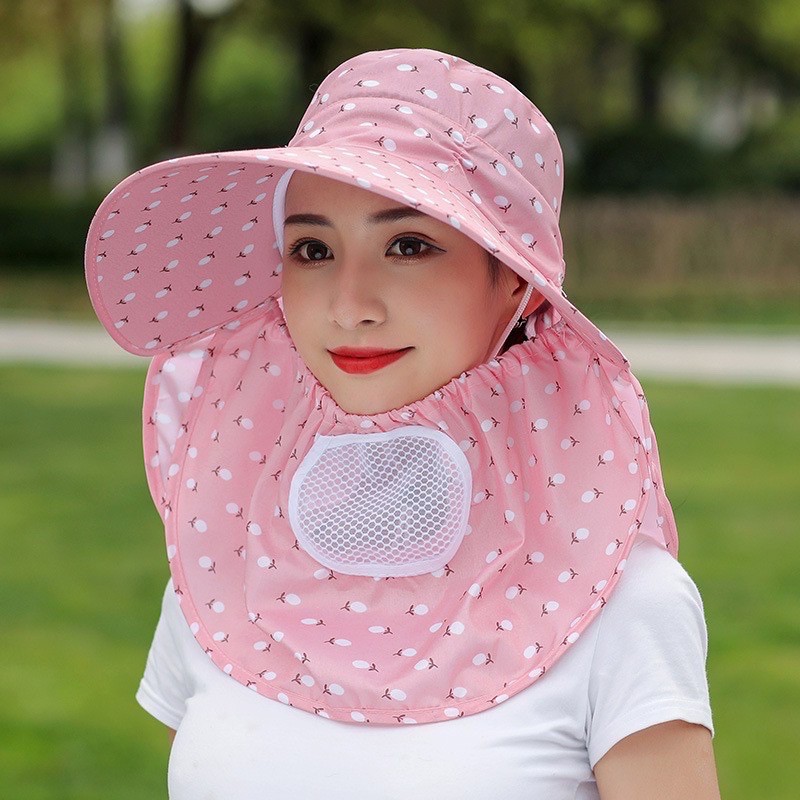 Mũ Rộng Vành/Nón Rộng Vành Chống Nắng Cực Mát Có Khẩu Trang 2 Lớp Bảo Vệ Sức Khỏe Kèm Dây Thắt