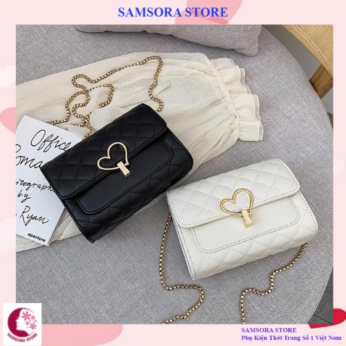 Túi xách nữ  cao cấp đeo chéo phong cách hàn quốc kết hợp khóa tim sang chảnh Samsora store TDC2110