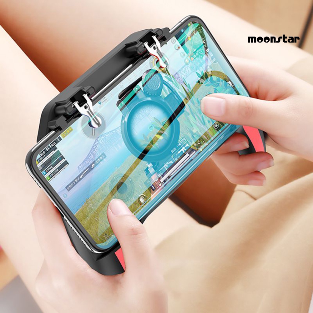 MNmoonstar H10 4-Finger Dual Cooling Fan Wired Game Controller Joystick Gamepad for Phone