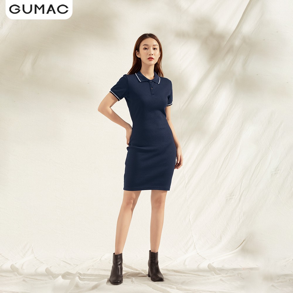[Mã WAGU12 giảm 20% tối đa 50k đơn 150k] Đầm thun gân polo DA1173 GUMAC | BigBuy360 - bigbuy360.vn