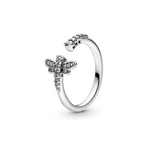 Silver Rose Gold Bead Open Ring