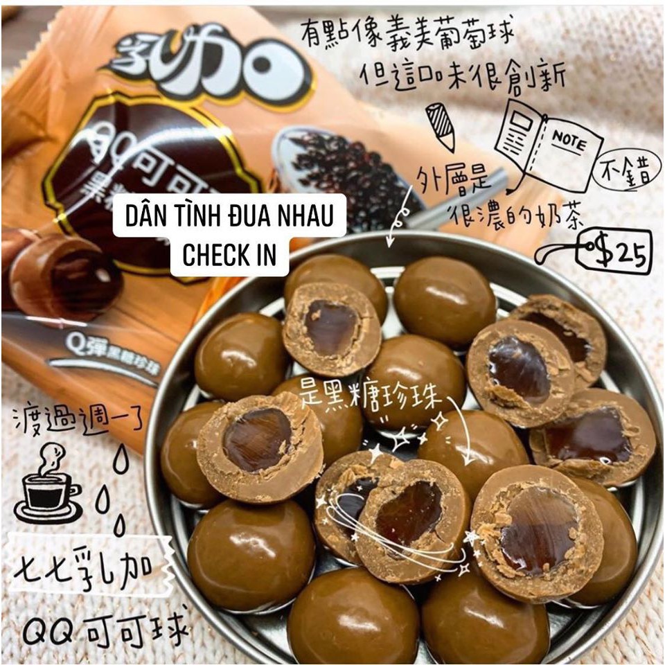 Kẹo trà sữa trân châu đường đen - Sô cô la chocolate trân châu Kico hàng Việt Nam