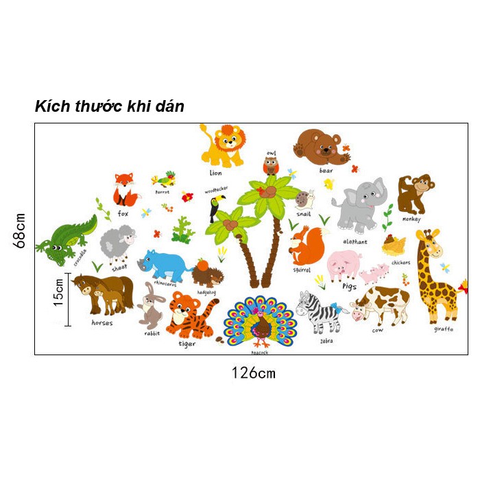 Decal dán tường Vườn thú tiếng anh số 3 | BigBuy360 - bigbuy360.vn