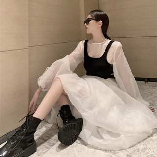(R203) váy ulzzang korea tiểu thư hàng thiết kế gồm vest ngoài và đầm(kèm ảnh khách)