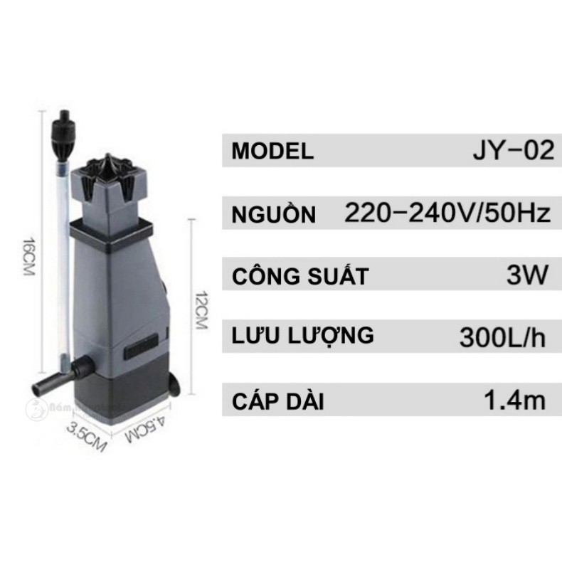 SUNSUN JY-02 | Lọc váng mini cho bể cá cảnh, thuỷ sinh