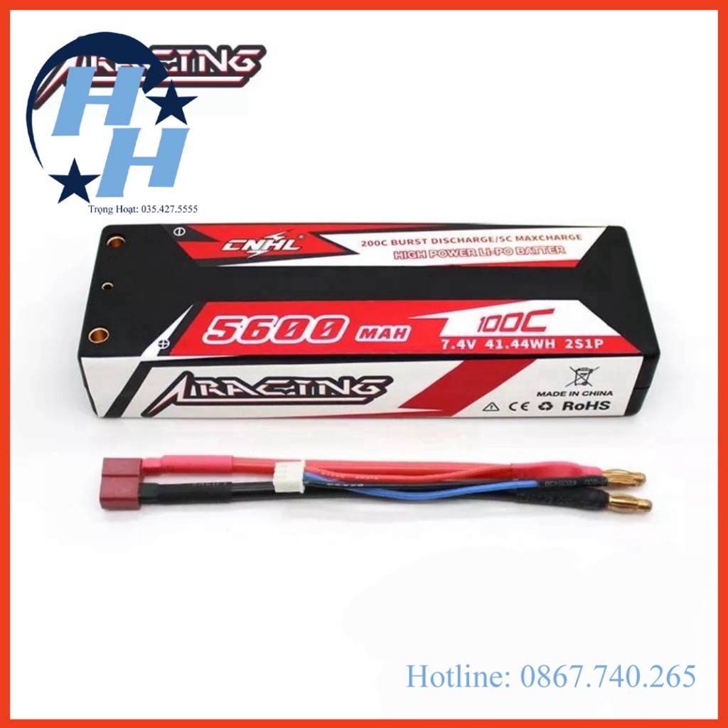 Pin lipo CNHL 2s 7.4V 5600mAh 100c cho xe đua....