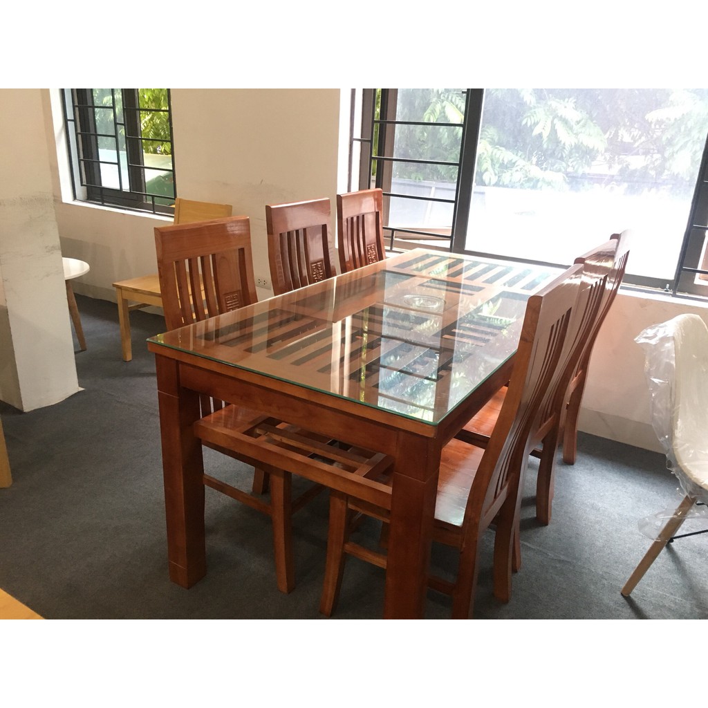 Bộ bàn ăn gỗ xoan ta 6 ghế